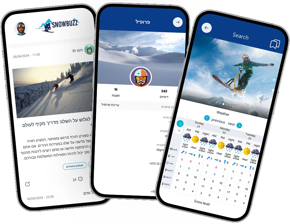 גולש סקי בירידה מושלגת